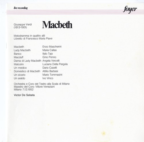3LP Box VERDI Macbeth CALLAS MASCHERINI TAJO DE SABATA Foyer FO-1016 1952 Live - Imagen 2 de 3