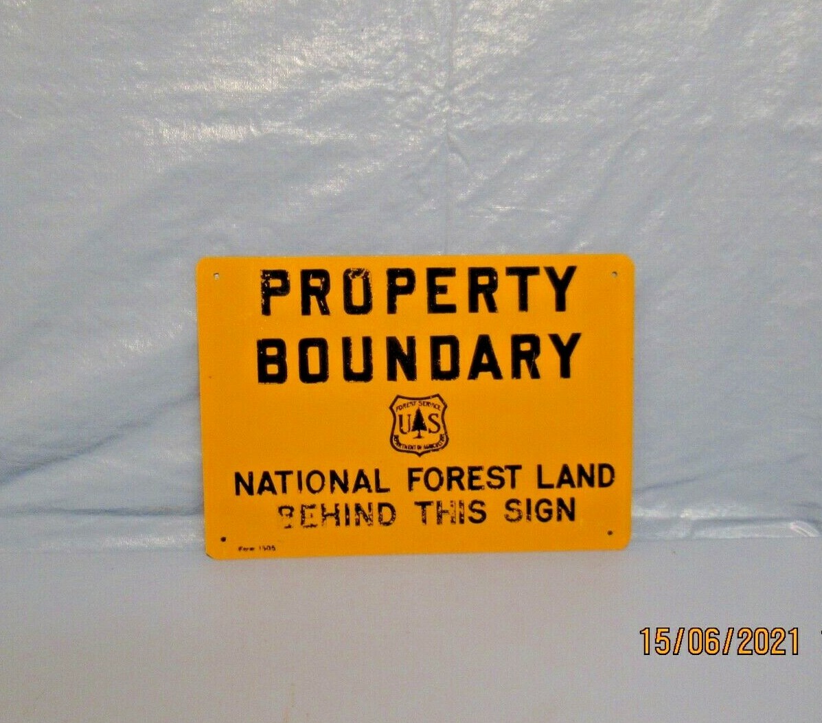 Old Forest Service Metal Sign PROPERTY BOUNDARY