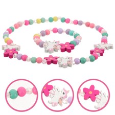 Colorful Beaded Necklace Kids for Girls Child Necklaces Party Favors Jewelry