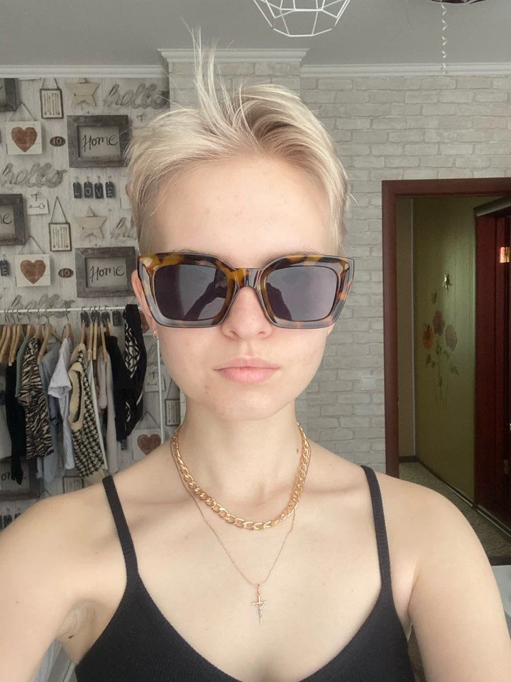 UV400 Square Sunglasses-Polycarbonate Vintage Designer Sun Glasses Women Eyewear - Image 3 of 4