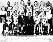 1960-61 BOSTON CELTICS NBA WORLD CHAMPIONS 8X10 TEAM PHOTO JONES COUSY RUSSELL