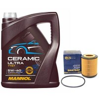 MotoröL Set 5W-40 Mannol 5 Liter + ÖLfilter Sh 4784 P FüR Opel Vectra B Astra G