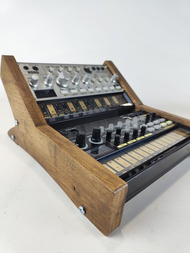 Volca Korg two mode Rack Real Oak Wood Stand Side Wooden Panel Beats Bass - Picture 2 of 9