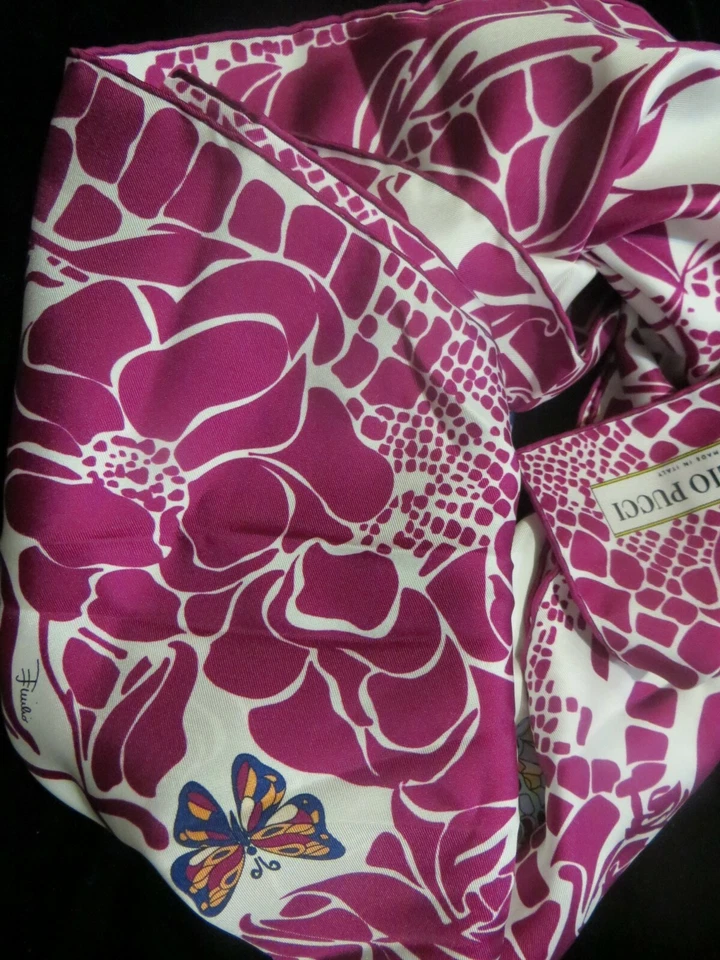 NUEVO CON ETIQUETAS BUFANDA EMILIO PUCCI 100% SEDA HECHA EN ITALIA Foto 2 de 2