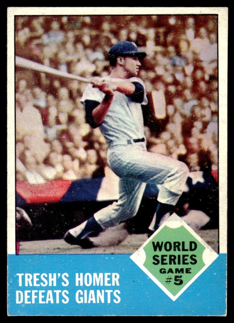 1963 Topps 146 World Series Game #5: Tresh's Homer New York Yankees HIGH GRADE