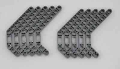 Lego Dark Bluish Gray Bent Liftarm Lot 10 1 x 11.5 32009 42068