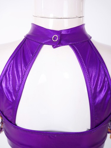 Kids Girls Modern Latin Jazz Dance Outfits Crop Tops Skirt Shiny Sequins Costume - 第 34/65 張圖片