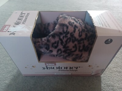 Totes Isotoner Pillowstep Hausschuhe klein UK 3-4 rosa Leopardenfellmuster