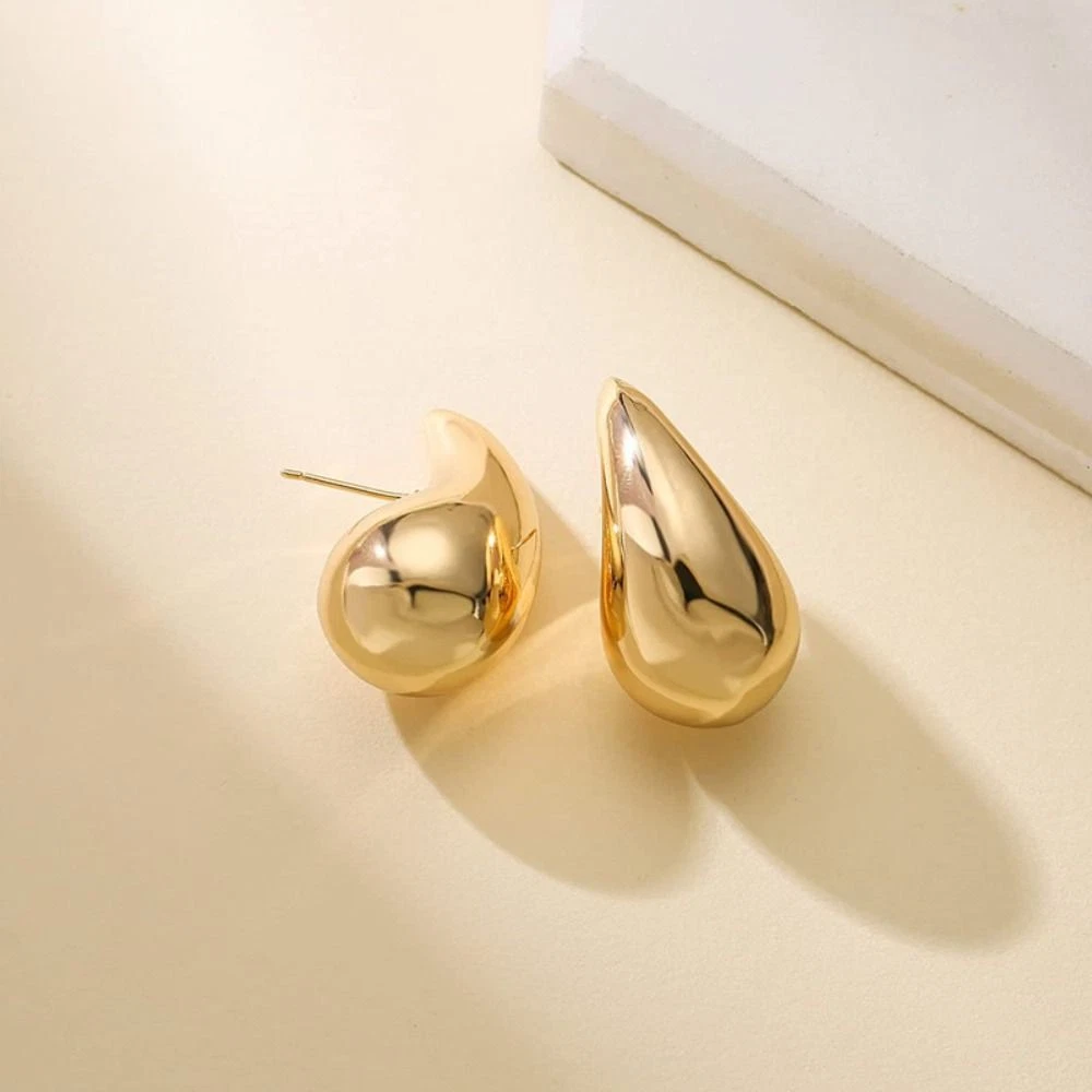 Fine Jewelry Waterdrop Hollow Drop Earrings Stud Earrings Gold