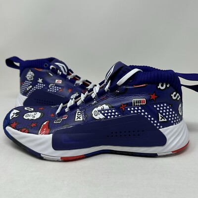 Adidas DAME 5 Basketball Shoes Purple LE Print $ Adidas DAME 5 Basketball Shoes Purple LE Print - (EG2317  main image 4