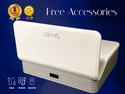 Smart LightRaise 60wi DLP Projector Ultra Short Throw HD Ready WXGA HDMI Bundle