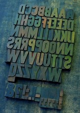 A-Z alphabet letterpress wood printing blocks wooden type rare vintage o|d ~!!~