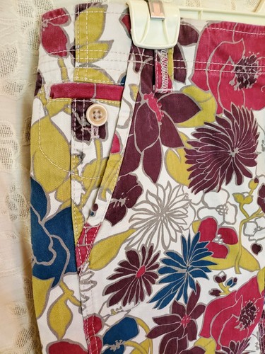 Flower Power Women's Sz 14 Eddie Bauer Large Floral Print 5 Pocket Trouser Skirt - Picture 2 of 7