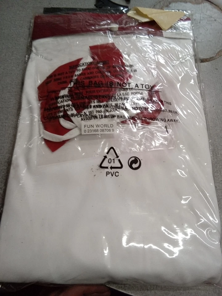 White Ninja Deluxe Child Costume White Hooded Shirt W/Red Dragon size small 4-6 - Image 4 of 4