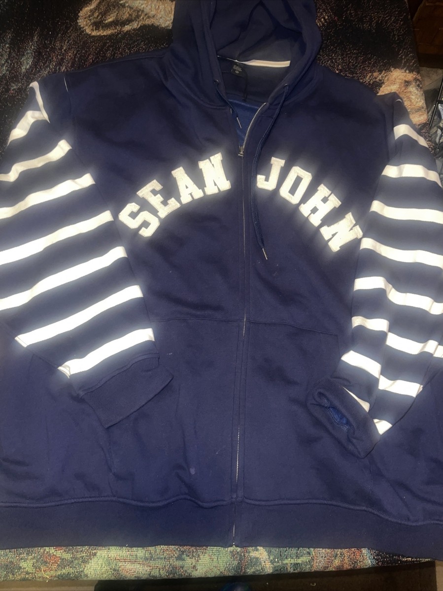 Vtg Rare Sean John Zip Up Hoodie Sweatshirt Size 4x Zip Up