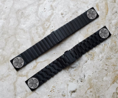 Vier Blatt Klee Graviert Schwarz Band Armband für Google Pixel Uhr 4 3 45mm