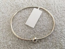 SS Bracelet Bangle w/ Single Ball Sterling Silver 925 Size 7 Preowned Not Used