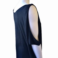 Hosanna Black Cold Shoulder Top Asymmetrical Flowing Womens 1X