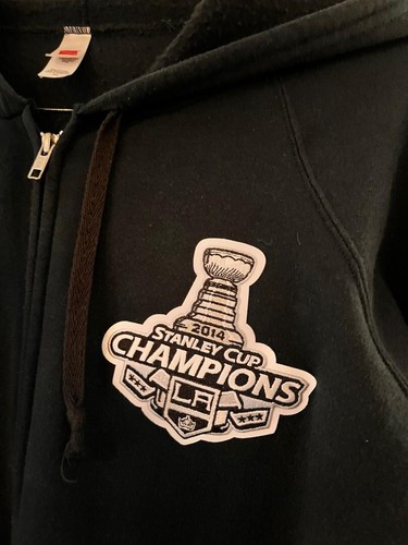 2014 STANLEY CUP CHAMPIONS L.A. KINGS SUDADERA NEGRA CON CAPUCHA CREMALLERA CHAQUETA 2XL - Imagen 4 de 10