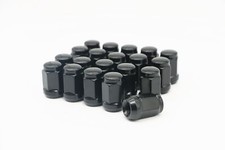 24 Bulge Acorn Wheels Rims Lug Nuts 12x1.25 M12 1.25 Closed End Black 19 Hex