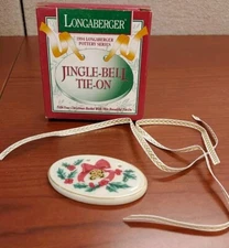 Vintage Longaberger Tie On Basket Accessory Jingle Bell Holiday Christmas 1994