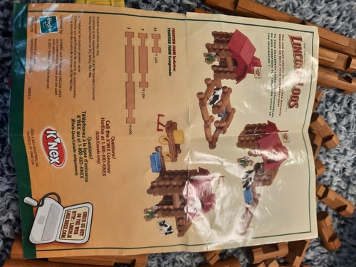 Lincoln Logs: Wood Frontier Farm. Farmer, Cow. Incomplete. - Picture 13 of 15
