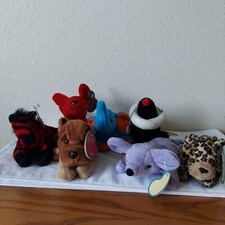 Vintage Lot of 7 Avon Full O' Beans Stuffed Plush Bean Animals 1997 With Tags