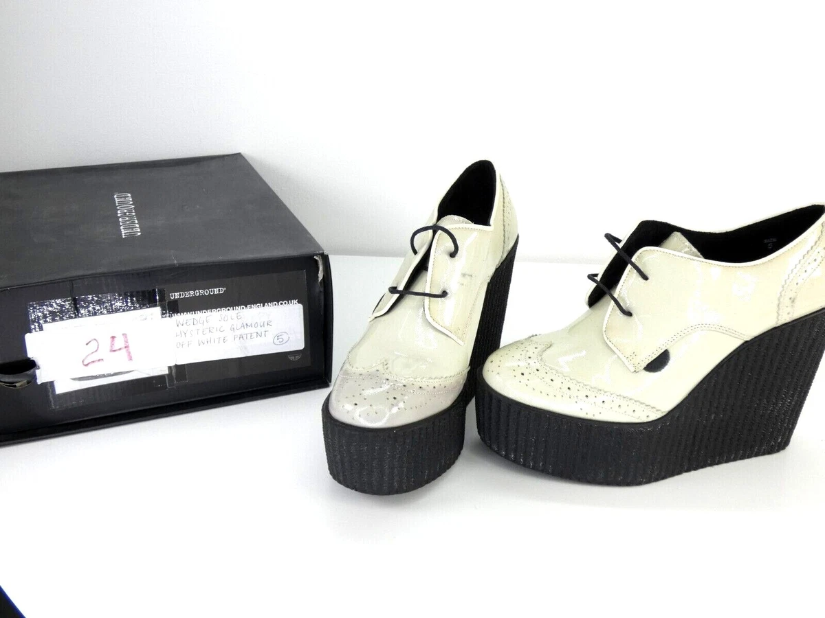 Underground Wedge Shoes Hysteric Glamour Brogue Detail Off White