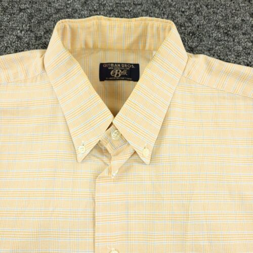 Gitman Bros Shirt Mens Large Orange Made in USA Business Office Dress for Belk