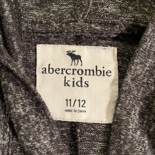 abercrombie Kids Black Heathered Open Front Cardigan Hoodie Size 11/12 - Picture 3 of 6