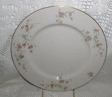 American Manor China Roxanne Dinner Plate Plates 10-1/2"Made in USA Pink Flowers