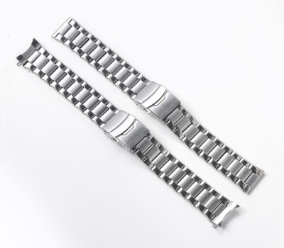 New 22mm Silver Metal Stainless Steel Bracelet Replacement Watch Band Strap