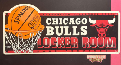 NBA Chicago Bulls Locker Room Plastic Sign 1990's WinCraft Sports