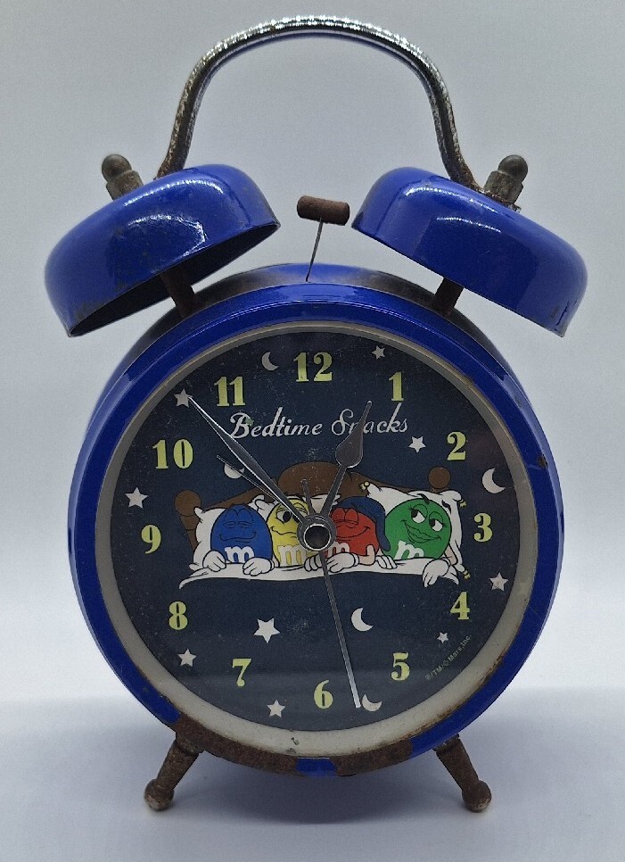 M&M'S Blue Alarm Clock With Double Bell Steel 