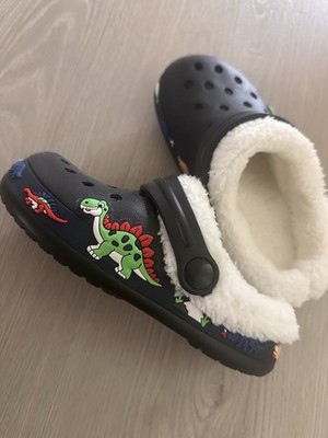Kids Fur Lined Clogs Garden Shoes for Boys Girls Toddler Cartoon Sandals size11