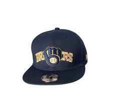 Milwaukee Brewers 9Fifty New Era Hat Snapback Adjustable NAVY Flat Bill New
