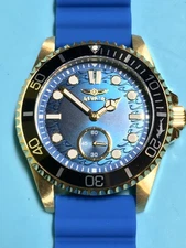 INVICTA PRO DIVER SHARK SERIES 43MM OCEAN BLUE GOLD STAINLESS SMALL SECONDS QRTZ