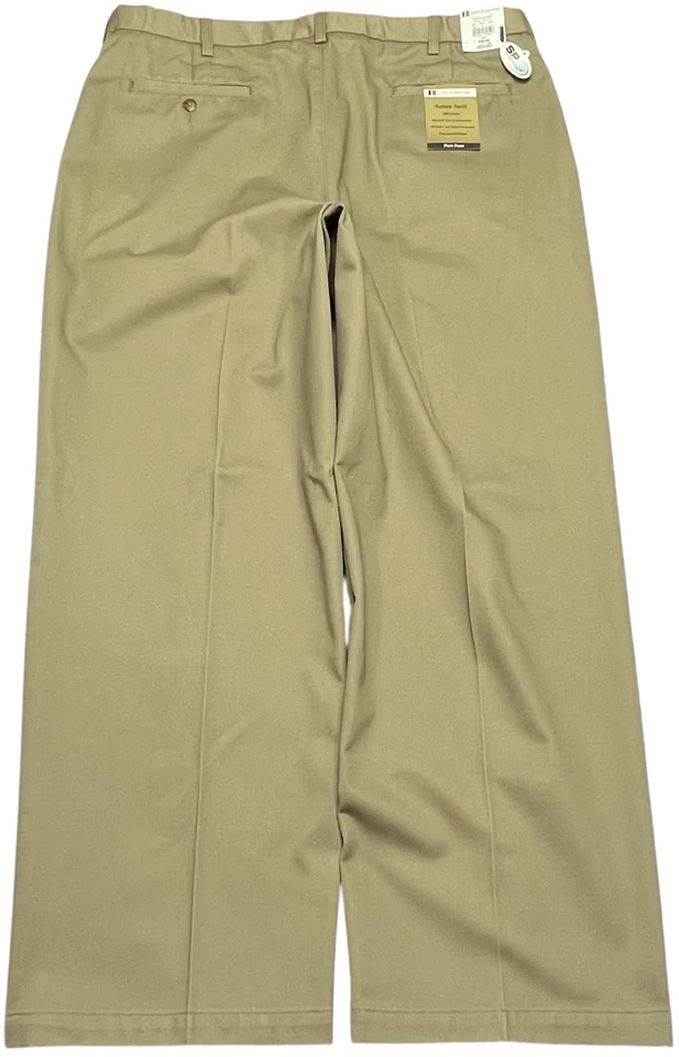 Croft & Barrow Pants Mens (40X30) Khaki 100% Cotton Twill Plain Front NWT $40 - Image 2 of 4