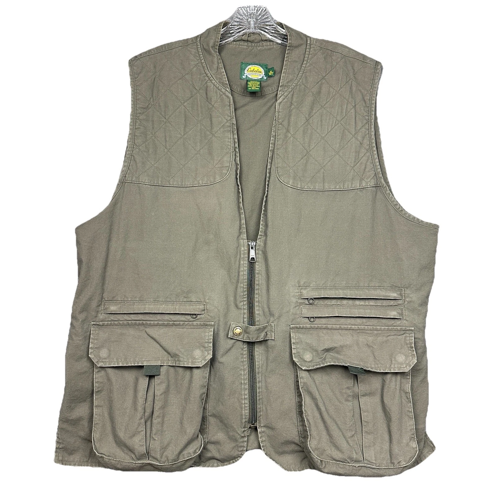 Cabela’s Outdoor Gear Shooting Vest Men’s Extra Large Quilted Green Pockets