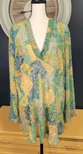 Susan Graver Sheer Floral Babydoll Blouse Siz...