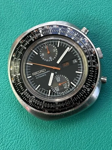 1974 Vintage Seiko 6138-7000 Chronograph Slide Rule Calculator Automatic Working