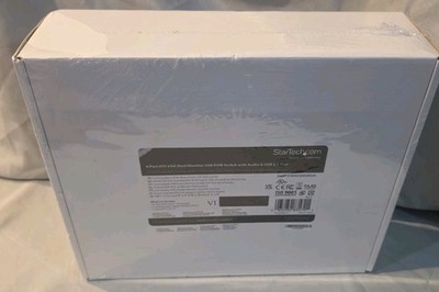 Startech 4 Port DVI VGA Dual Monitor KVM Switch Audio / USB 2.0 Hub New In Box