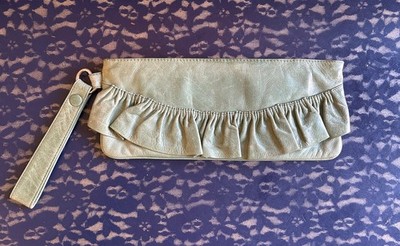 Hobo International Sage Green Wristlet with Ruffle Detail