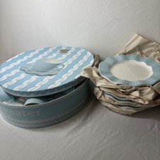 Classic Coffee Tea Set 6 Cups 6 Saucers in Round Box Vintage qty 7 8x8 s