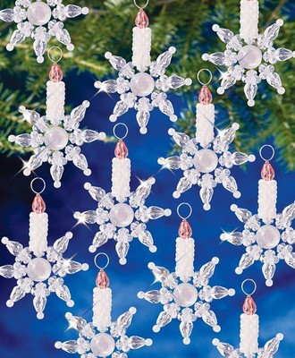 The Beadery Urlaub Perlen Ornament Kit-Schneeflocke Kerze 2''X2,5'', ergibt 12-BUCH-