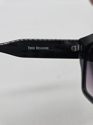 True Religion Sunglasses Womens Black Square Frame Gradient Lens Logo Case Retro - Picture 8 of 10
