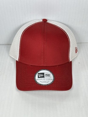 Size M/L New Era Mesh Back Flex Stretch Hat Blank Cap Red White