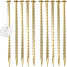 16 Inch Rebar Stakes 1/2 Inch Diameter Galvanized Steel Ground Anchors Heavy ...