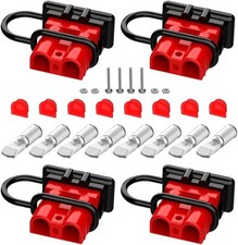 Anderson Connector, 50AMP 6-12 Gauge Battery Quick Connect with Dust Plug 50A