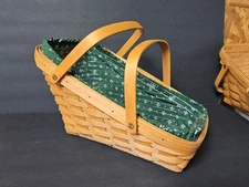 Longaberger Large Vegetable Basket Liner & Protector 1996 Classic w/handles EXC